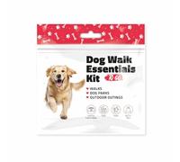 pH Advantage Dog Walking Essentials Kit - Includes Poop Bags, Disposable Water Bowl, Treats & Food - Travel-Friendly Pack Perfect for Walks, Hiking & Unexpected Emergencies - Red Style (50)
