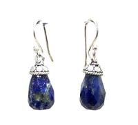 PH Artistic Earrings 925 Sterling Silver Traditional Natural Lapis Lazuli Gem Stone Handmade Gift Women i128