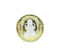 PH ARTISTIC Religious 999 fine Silver Coin God Lord Ganesha Om Gold Polish with Box Gift