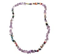 PH Artistic Stone Bead Necklace Strand Mala Natural Multi Semi Precious Gemstone Women Gift i218