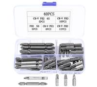 PH Bit Set, 40 Pcs PH1 PH2 PH3 Bits, Phillips Screwdriver Bit Set, Security Bit Set, Impact Driver Bits, Precision Security Bits, CR-V 1/4" Hex Drive Hex Shank Screwdriver Bits PH Bits Set