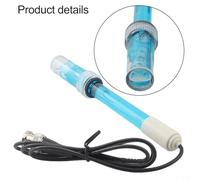 pH Electrode Probe for BNC pH Meters, 0-14 pH Range Sensor with 115 cm Cable - Plastic Body, Blue, for Laboratory, Hydroponics, Aquarium, Pool