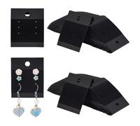 PH PandaHalI 100pcs Velvet Earring Display Card Black Earring Jewelry Display Hanging Cards Jewelry Holder Cards for Small Business Jewelry Supplies DIY Ear Studs Earring Jewelry Trays 6 Holes