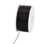 PH PandaHall 0.1mm Beading Thread Black Bracelet String Seed Bead Thread Craft Sewing String Nylon Braided String for Leather Stitching Beading Jewellery Bracelets Making, 45m