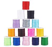 PH PandaHall 0.8mm Nylon Beading String 15 Colors Chinese Knotting Cord Kumihimo Thread Blinds Lift Cord for Windows Macrame Friendship Bracelets 150 Yards