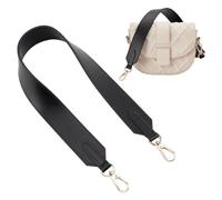 PH PandaHall 1.5 Inch Wide Leather Purse Straps, 25 Inch Bag Straps Replacement Purse Strap Handles Black Handbag Straps with Golden Swivel Clasps for DIY Shoulder Bags Wallet Hand Bags Making