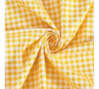 PH PandaHall 1.6x1m Checkered Cotton Fabrics Gingham Fabric Yellow White Tartan Fabric Plaid Pattern Sewing Fabrics for DIY Sewing Craft Clothing Curtain Tablecloth Quilting Patchwork Home Decor