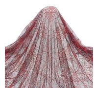 PH PandaHall 1.8x1.6m Halloween Fabric Black Red Lace Fabric Web Embroidered Sewing Fabrics Lace Craft Fabrics for DIY Dress Clothes Party Overlay Curtains Home Decor