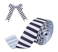 PH PandaHall 10.94 Yards Black White Stripe Ribbon, 3.2cm Polyester Ribbons Packaging Ribbons Grosgrain Ribbon for DIY Crfats Bow Gift Wrapping Sewing Home Party Wedding Decoration