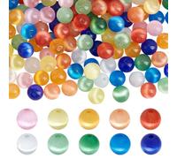 PH PandaHall 10 Colors 200pcs Cat Eye Glass Beads 6mm Round Stone Beads Crystal Loose Bead Smooth Spacer Beads Bracelet Beads for Jewellery Making DIY Friendship Bracelets Necklace Earring Craft