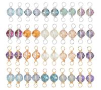 PH PandaHall 10 Colors Crystal Faceted Connector Charms 20pcs Glass Links Pendants 20mm Long Small Links Charms with Golden Plated Loops for Jewellery Making DIY Necklace Bracelet Earrings