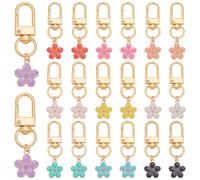 PH PandaHall 10 Colors Flower Keychains 20pcs Floral Key Chains Cute Enamel Charm Bling Purses Keyrings Handbag Charms with Swivel Clasps for Women Gifts Backpack Car Keys Wallet Bag Accessories