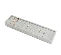 PH PandaHall 10 Slots Bracelet Display Tray, Light Grey Ring Cufflink Organizer Velvet Covered Jewelry Showcase Rectangle Bangle Holder for Dresser Home Storage Retail Show Exhibition