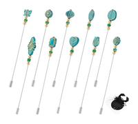 PH PandaHall 10 Styles Hat Pins 4.9'' Butterfly Heart Bead Lapel Pin Rose Lantern Stick Pin with Glass Faceted Beads Elegant Hair Suit Pins for Women Brooches Tie Hats Scarf Jewelry Wedding Decor