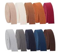 PH PandaHall 10 Yard/30M Cotton Webbing Straps Polyester Cotton Webbing Straps 10 Color Fabric Bag Handles for Tote Bags for Craft Making