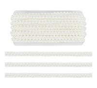PH PandaHall 10 Yards Pearls Lace Ribbon, 1/2 inch White Pearl Fringe Applique Pearl Lace Trim Fringe Gimp Braid Trim Ribbon for Sewing Costume Curtain DIY Crafts Wedding Party Decor