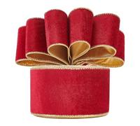 PH PandaHall 10 Yards Red Velvet Wired Ribbon 2.5 inch Christmas Velvet Trim Soft Satin Ribbon for Christmas Tree Wedding Decor Bow Making Gift Wrapping