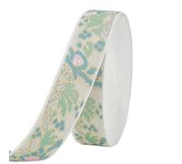 PH PandaHall 10 Yards Vintage Ethnic Jacquard Trim 3/4 Inch Width Ribbon Dark Sea Green Polyester Material Floral Pattern for Bohemian Clothing Bag Decoration Sewing Handmade Crafting