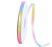 PH PandaHall 100 Yard Rainbow Ribbon Light Gradient Colours Ribbon 0.39" Satin Polyester Single Face Printed Ribbons for DIY Clothing Holiday Wedding Decor Gift Wrapping Bow Making