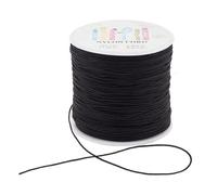 PH PandaHall 100 Yards 0.8mm Nylon Beading String Wind Chime Cord Replacement Nylon Thread for Bracelet Chinese Knotting Cord Black Kumihimo Macrame Cord Braided Lift Shade Cord for Blind Windows