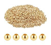 PH PandaHall 1000pcs 18K Gold Plated Beads Metal Spacer Beads Round Ball Bead 2.5mm Tiny Stackable Bead for Jewellery Making Bracelets Necklaces Earrings DIY Craft
