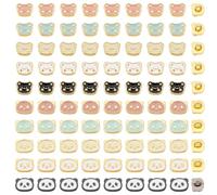 PH PandaHall 100pcs 10 Styles Mini Bears Panda Buttons Set Metal 1-Hole Buttons Alloy Craft Buttons for DIY Projects Handicrafts Sewing Doll Cloth Making Scrapbooking Home Dector 6.5/7.5mm