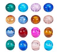 PH PandaHall 100pcs 15mm Glass European Beads Large Hole Bead Hair Beads Crystal Spacer Bead Mix Colors Charm for Braid Hair DIY Bracelet Necklace Jewellery Making, Hole 5mm
