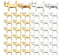 PH PandaHall 100Pcs 2 Colors Tibetan Style Alloy Kitten Beads Cat Head Beads Animal Charm Beads Charm Pendants for DIY Necklace Bracelet Keychains Making and Crafting, Antique Silver and Golden