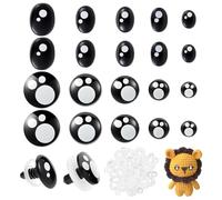 PH PandaHall 100pcs 2 Styles Safety Eyes for Crochet, 7~18mm Plastic Safety Eyes with Washers Round Crochet Eyes Amigurumi Eye Stuffed Animal Eye for DIY Crafts Bear Teddy Stuffed Animals Crochet
