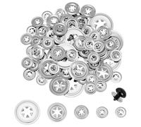 PH PandaHall 100pcs 5 Sizes Safety Eyes Backs 10~23mm 304 Stainless Steel Washers for Safety Eyes Noses Backs Metal Amigurumi Eye Backs Secure Washers for Stuffed Animals Crochet Bears Crafts