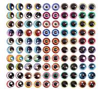 PH PandaHall 100pcs 50 Styles Glass Cabochon Eyes Dragon Eyes Assorted Colours Eye Round Glass Eyes Animals, 12mm/ 0.47inch Crafts Cabochons for Clay Making Sculptures Props DIY Jewellery Making