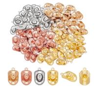 PH PandaHall 100PCS Cowboy Hat Charms 4 Colors Alloy Western Charm Mini Cowboy Charms Tibetan Cowboy Hat Pendants Charms Cowboy Metal Pendants Charms for Necklace Earrings Keychain Jewellery Making
