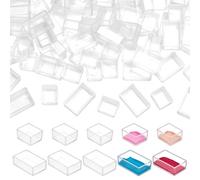 PH PandaHall 100pcs Empty Watercolor Pans 2 Sizes Plastic Clear Empty Paint Pan 50 Full Pans and 50 Half Pan for DIY Art Drawing Painting, Watercolor Palette, Travel Tin Case Palette