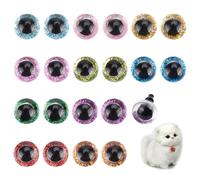 PH PandaHall 100pcs Glitter Safety Eyes, 10mm Round Eyes Amigurumi Craft Eye with 100pcs Washers for Teddy Bear Bunny Cat Puppet Plush Stuffed Animal and DIY Craft Making