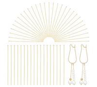 PH PandaHall 100pcs Jewelry Pins, 35mm/1.3" 24K Gold Plated Flat Head Pins | 304 Stainless Steel, 23 Guage/0.6mm, Beading Pin, Bendable Wire Pin, for Earring Pendant Bracelet Necklace Jewelry DIY Craft