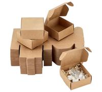 PH PandaHall 100pcs Kraft Paper Box, 5.5x5.5x2.5cm Small Shipping Boxes