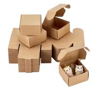 PH PandaHall 100pcs Kraft Paper Box, 6.2x6.2x3.5cm Small Shipping Boxes