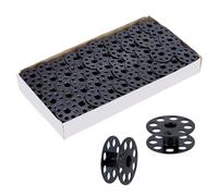 PH PandaHall 100pcs M Size Metal Bobbins for Sewing Machine, Sewing Machine Accessories 25.5x11mm Thread Spool Compatible with JUKI DU 1181N, JUKI DNU-241, DNU-1541s, CONSEW 205RB, Black