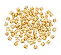 PH PandaHall 100pcs Metal Spacer Beads 8mm Antique Golden Barrel Spacers with 4mm Large Hole for DIY Crafts Bracelet Necklace Jewellery Braids Hair Halloween Christmas Decoration