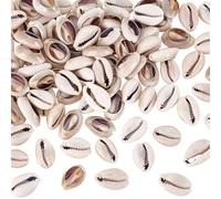 PH Pandahall 100Pcs Natural Cowrie Shell Beads Cowrie Shells for Jewellery Making, Beach Beads for Bracelets Seashells for Hair DIY Craft Bracelets, Earring Necklaces, Anklets,0.63~0.7"
