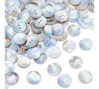 PH PandaHall 100pcs Natural Shell Buttons, 20mm Shell Round Buttons 2-Hole Pearl Sewing Button Craft Seashell Button for DIY Sewing Crafts Clothes Coats Suits Jacket Blazers Jeans Skirts