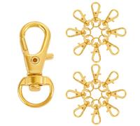 PH Pandahall 100pcs Swivel Lobster Claw, Golden Swivel Snap Hooks Rotatable Key Chain Clip Hooks Push Gate Clip Keyrings Clasps for DIY Bag Keychain Lanyards Jewellery Making Crafts