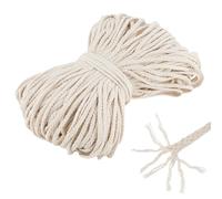 PH PandaHall 109 Yards 5mm Cotton Rope, Beige Drawstring Rope Piping Cord Macrame Coiling Cord Natural Cording Drawstring Cords Round Cotton Cording for Crafts Sewing Throw Pillow Knitting Welting