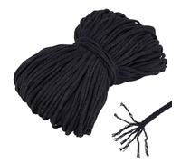 PH PandaHall 109 Yards 5mm Cotton Rope, Drawstring Rope Piping Cord Macrame Coiling Cord Black Natural Cording Drawstring Cords Round Cotton Cording for Crafts Sewing Throw Pillow Knitting Welting