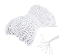 PH PandaHall 109 Yards 5mm Cotton Rope, White Drawstring Rope Piping Cord Macrame Coiling Cord Natural Cording Drawstring Cords Round Cotton Cording for Crafts Sewing Throw Pillow Knitting Welting