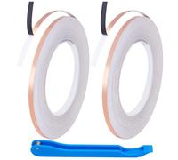 PH PandaHall 109 Yards Copper Foil Tape, 5mm(0.2 inch) Copper Tape Black Backed Conductive Adhesive with Plastic Scraper for Glass Soldering Repairing Guitar Craft Supplies