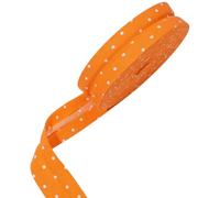 PH PandaHall 10m Double Fold Bias Tape 20mm Wide Polka Dot Binding Tape Cotton Sewing Tapes Orange Piping Bias Tapes with White Dot for Quilting Seaming Hemming Crafts Garment Accessories
