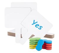 PH PandaHall 10Pack Dry Erase Paddles with Handle Double Sided Answer Paddles Auction Paddles Mini Handheld Whiteboard with 10pcs Eraser for Students Classroom Teacher Meeting Office Home