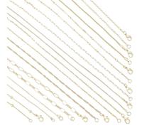 PH PandaHall 10pcs 14K Gold Plated Necklace 17inch/45cm Brass Chain Necklace Cable Chain Link Bulk Box Chain Necklace Singapore Chain Necklace Satellite Chain Necklace for Women and Men