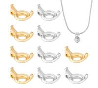 PH PandaHall 10pcs 2 Colours Brass Pendant Blank, Round Pendant Tray Setting Jewellery Settings for Loose Stones DIY Resin Gemstone Crystal Necklace Making, Fit for 5.5mm Gems